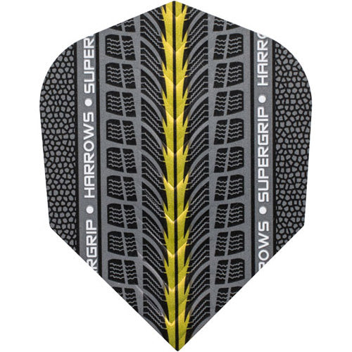 Harrows Supergrip Dart Flights - 100 Micron Shape Yellow