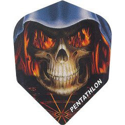 Pentathlon 100 Micron Dart Flights - Shape Flaming Skull