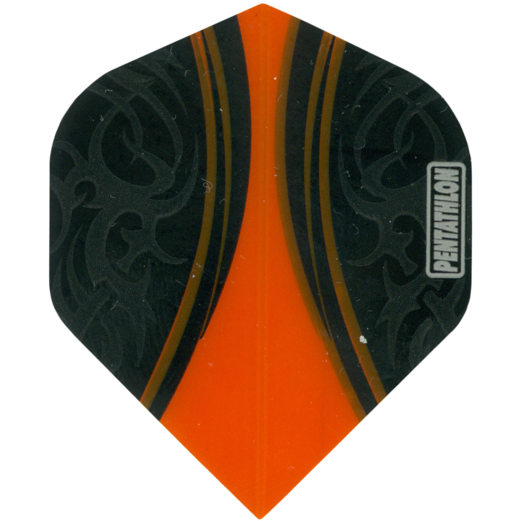 Pentathlon Dart Flights - 100 Micron Standard Translucent Orange Tribal
