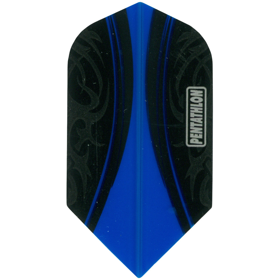 Pentathlon Tribal 100 Micron Dart Flights - Slim Translucent Blue