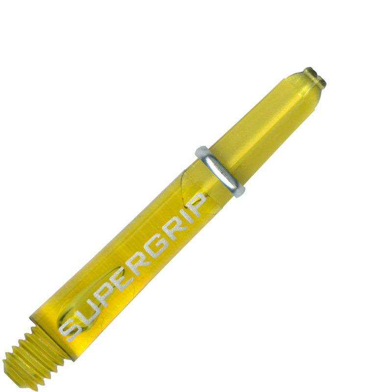 Harrows Supergrip Polycarbonate Dart Shafts With Rings - Short Yellow
