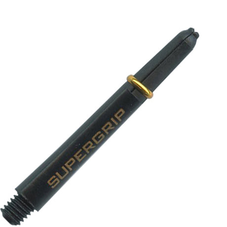 Harrows Supergrip Polycarbonate Dart Shafts With Rings - Midi Black with Gold