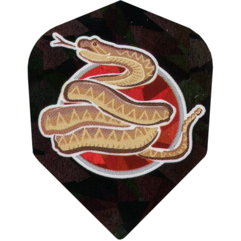 Dart World 2d Glitter Dart Flights - Shape Black Coiled Tan Snake