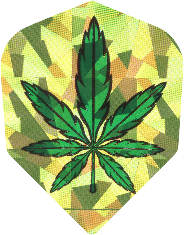 Dart World Adult Dart Flights - Shape 2D Glitter Green Leaf