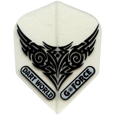 Dart World G-Force Dart Flights - Shape Clear Black Tribal Wings