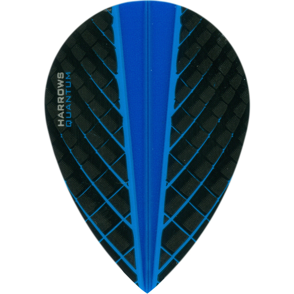 Harrows Quantum Dart Flights - Teardrop Black & Blue
