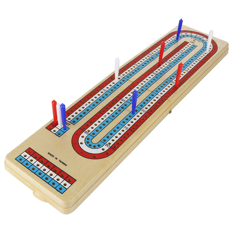 Folding 3 Track Cribbage Board
