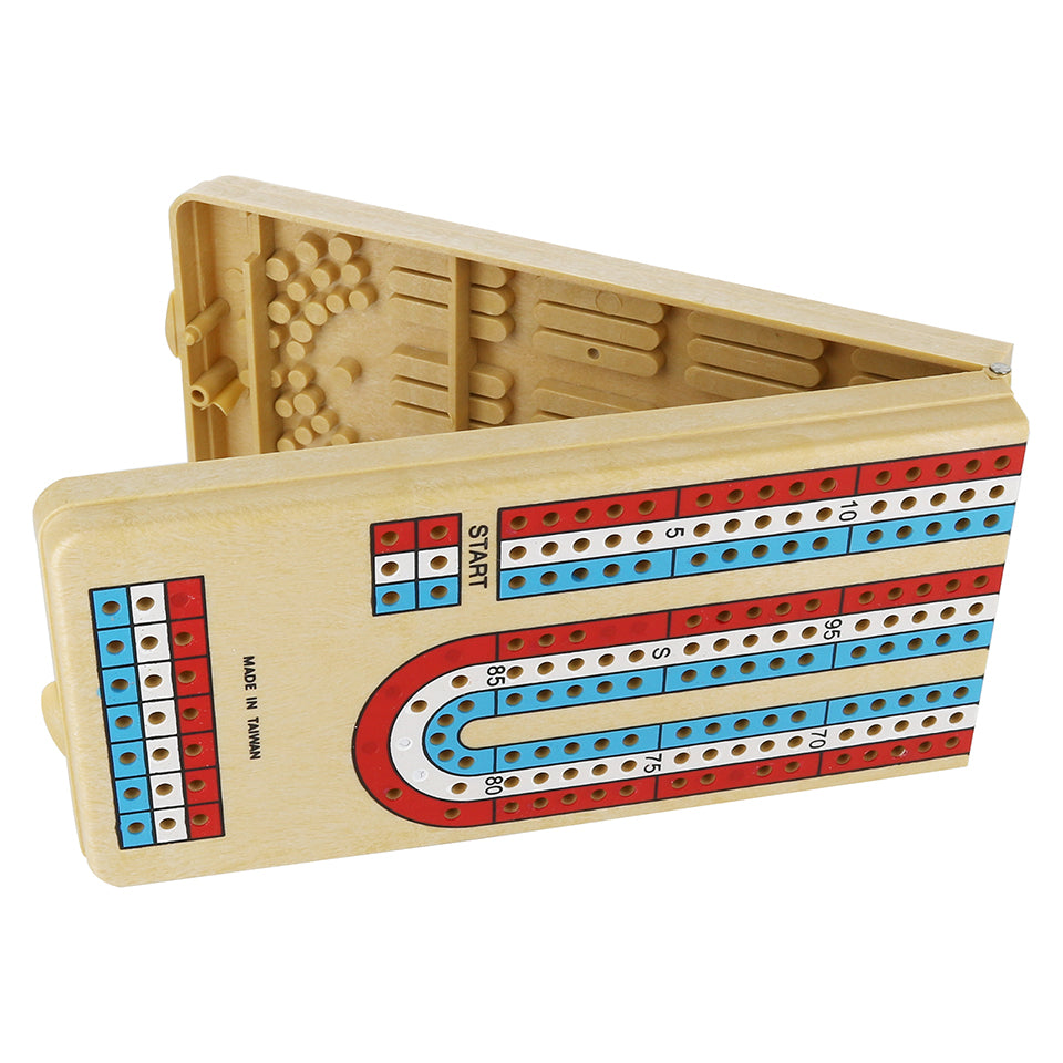 Folding 3 Track Cribbage Board