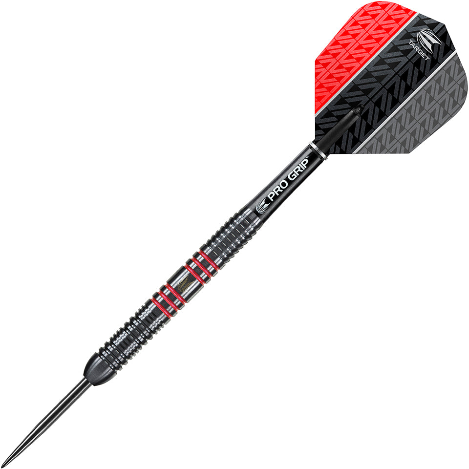 Vapor8 Black Steel Tip Darts - Red 23gm