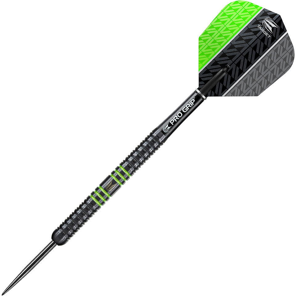 Target Vapor 8 Black Steel Tip Darts - Green 21gm