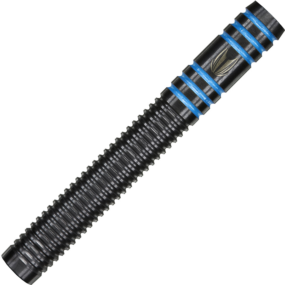 Target Vapor 8 Black Soft Tip Darts - Ringed Grip Blue 18gm