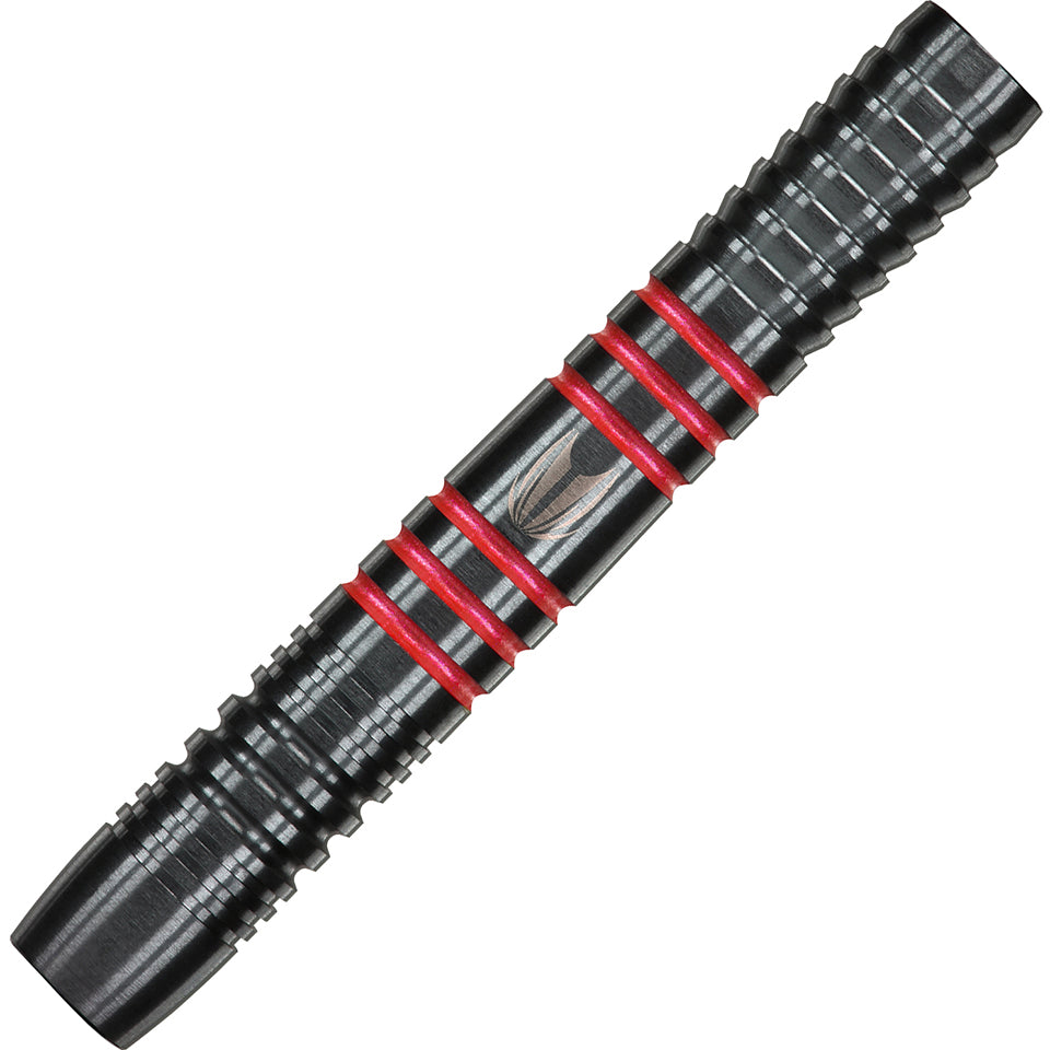 Target Vapor 8 Black Soft Tip Darts - Ringed Grip Red 19gm