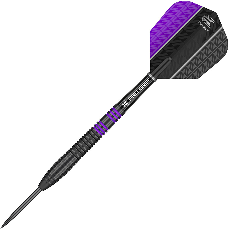 Target Vapor 8 Black Steel Tip Darts - Purple 23gm