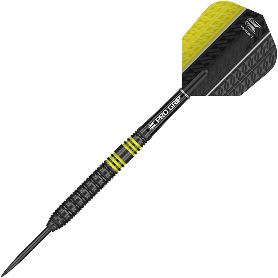 Target Vapor 8 Black Steel Tip Darts - Yellow 22gm