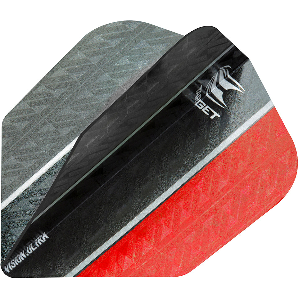 Vision Ultra Dart Flights - 100 Micron No6 Vapor 8 Black Red