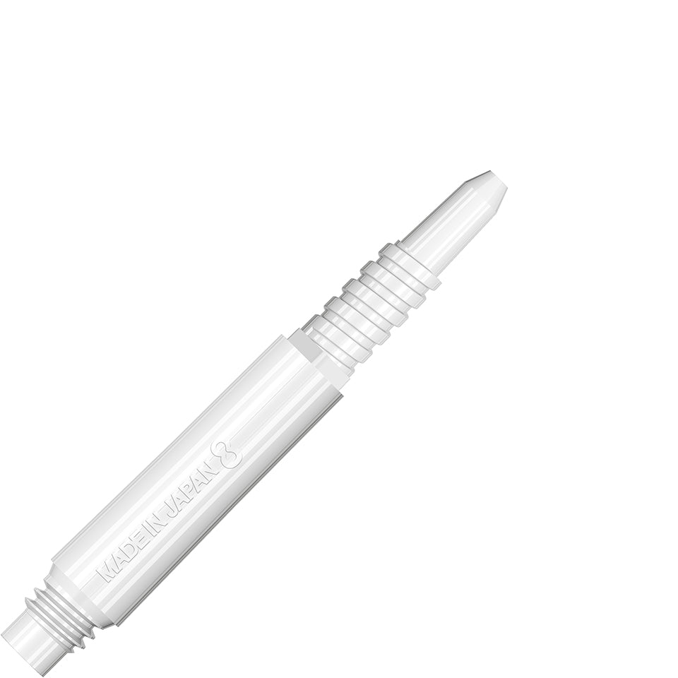 8 Flight Locked Dart Shafts - White Short