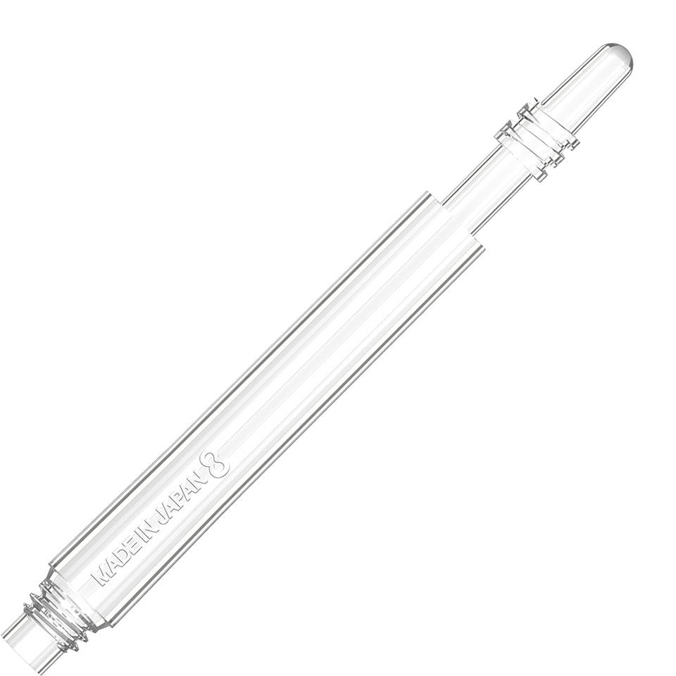 8 Flight Spinning Dart Shafts - Clear Inbetween Plus