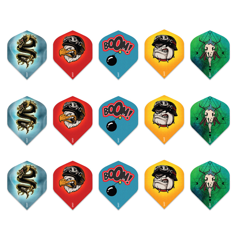 Shot Five Dart Flight Pack - Shape (5 sets)