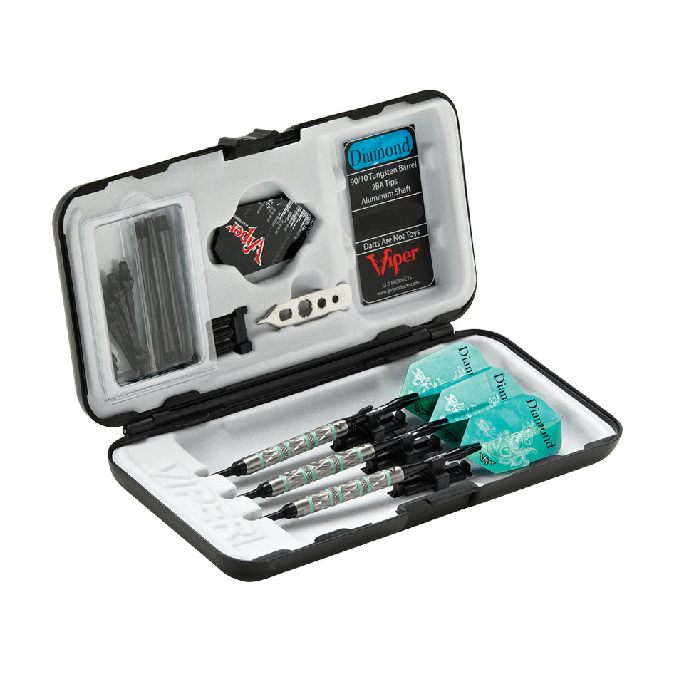GLD Viper Diamond Soft Tip Darts - Turquoise Rings 18gm