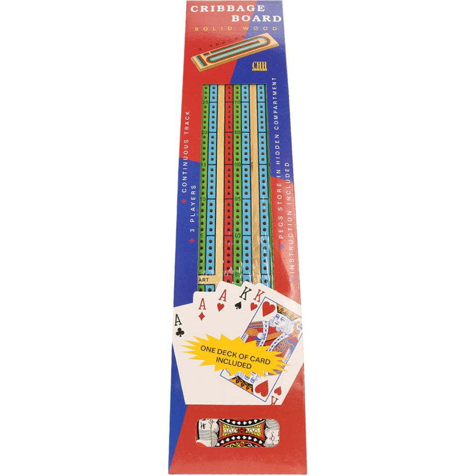 Triple Track Wooden Cribbage Board - 15" X 12" X 1" With Score Pegs, Classic Game Board - View #10