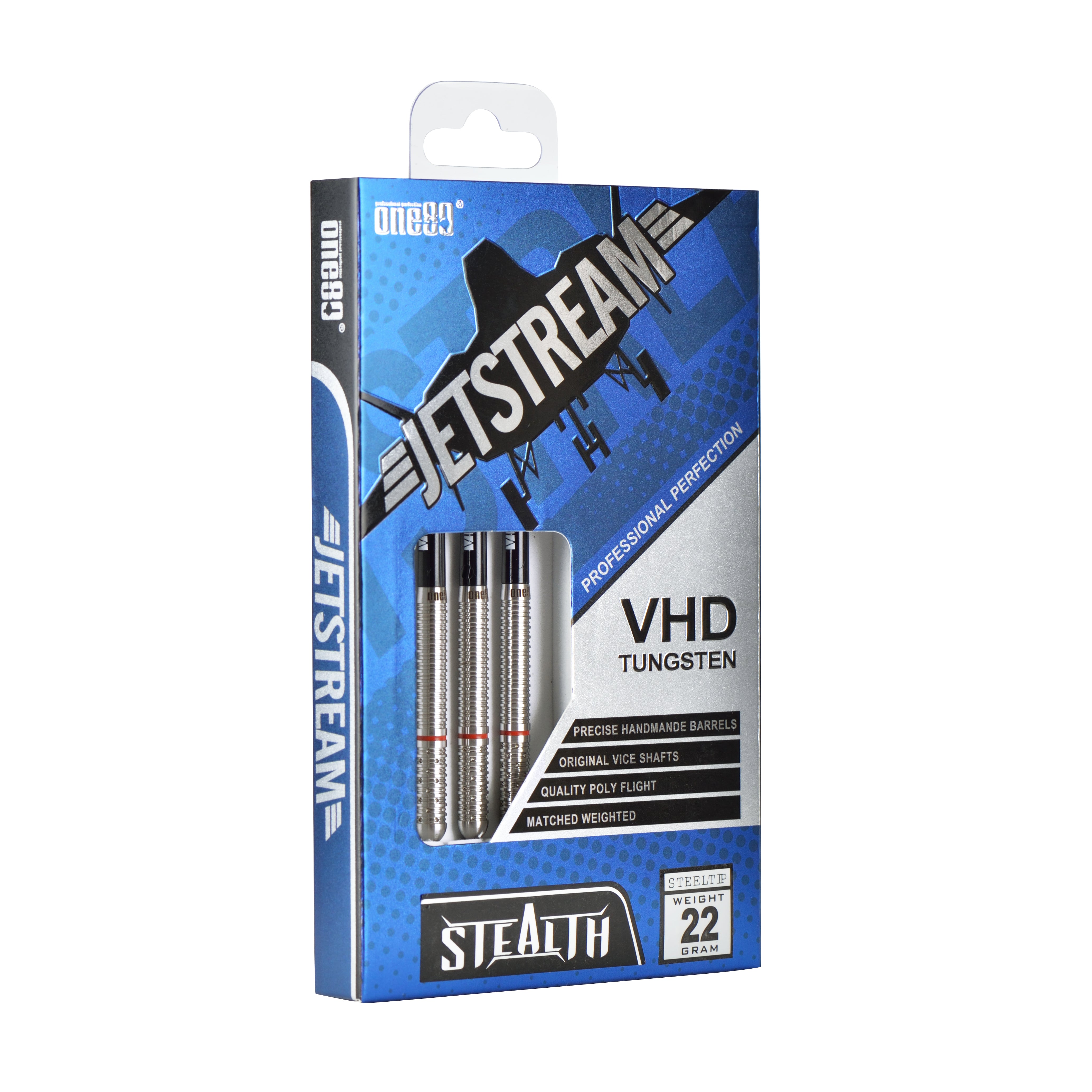 One80 VHD Jetstream Stealth Steel Tip Darts - 23gm