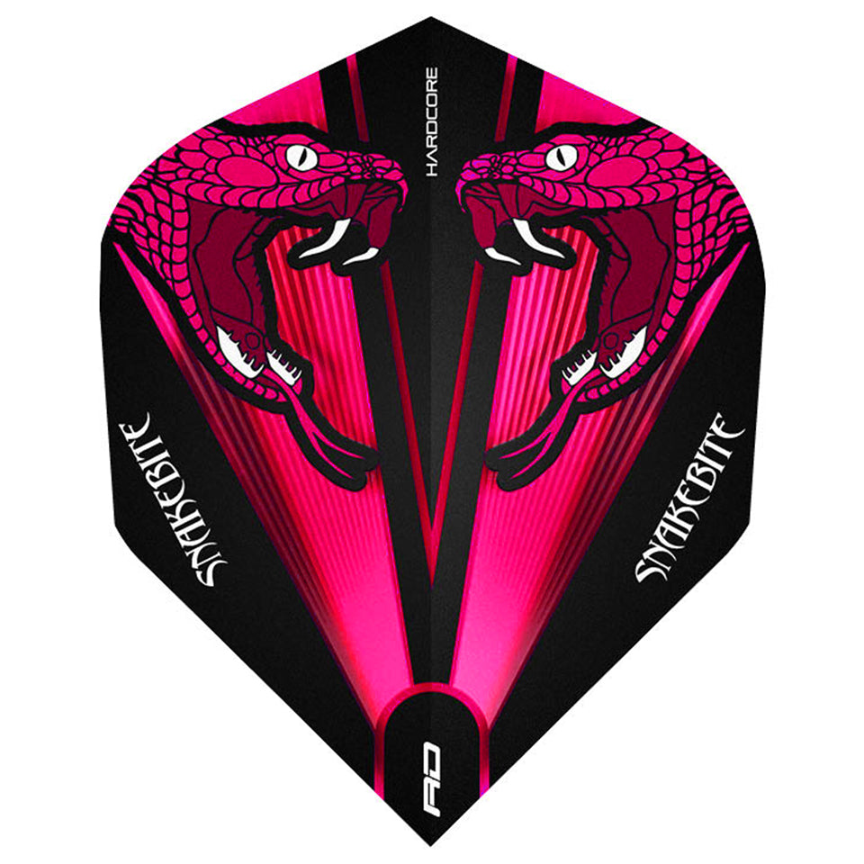 Red Dragon Hardcore Peter Wright Dart Flights - Standard Transparent Pink Snake