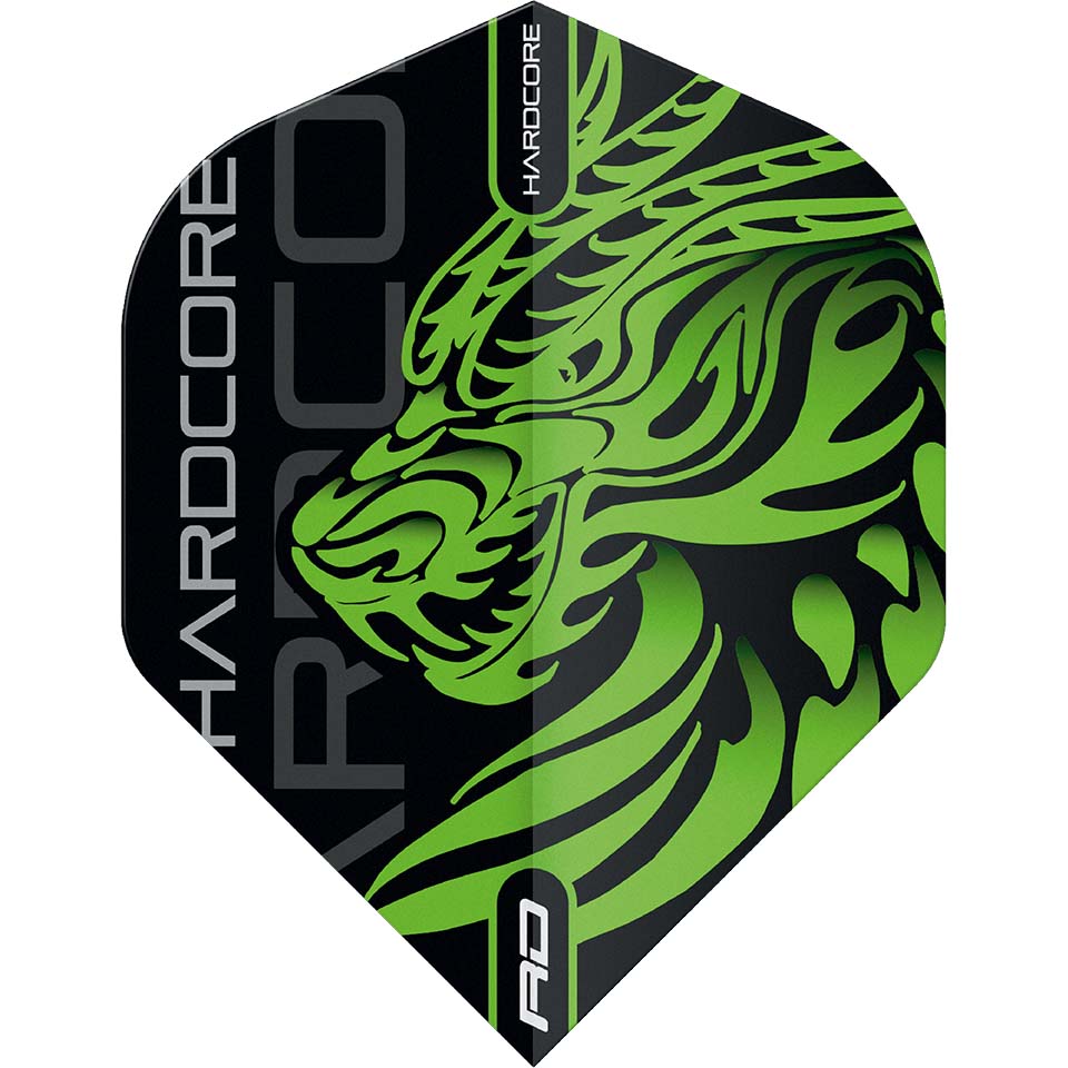 Red Dragon Jonny Clayton Hardcore Dart Flights - Shape Green