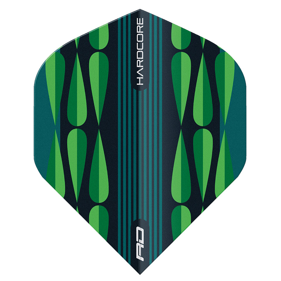 Red Dragon Hardcore Radical Teardrop Dart Flights - Standard Green