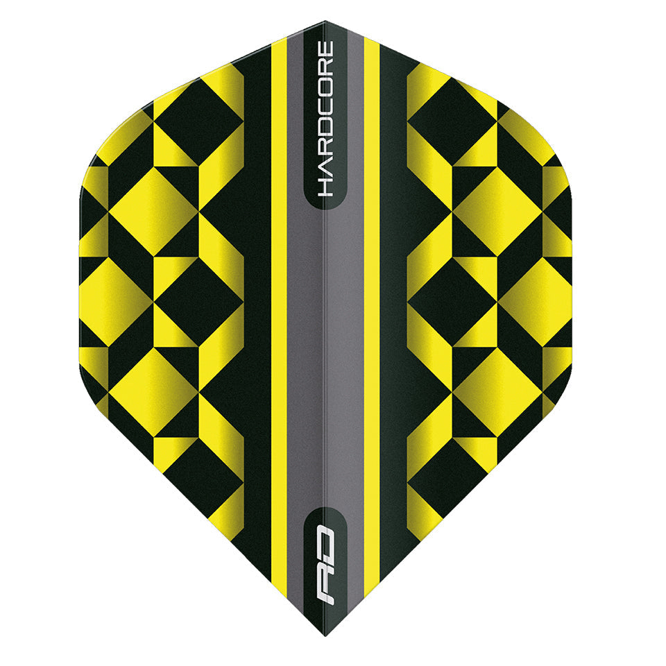 Red Dragon Hardcore Radical Geometric Dart Flights - Standard Yellow