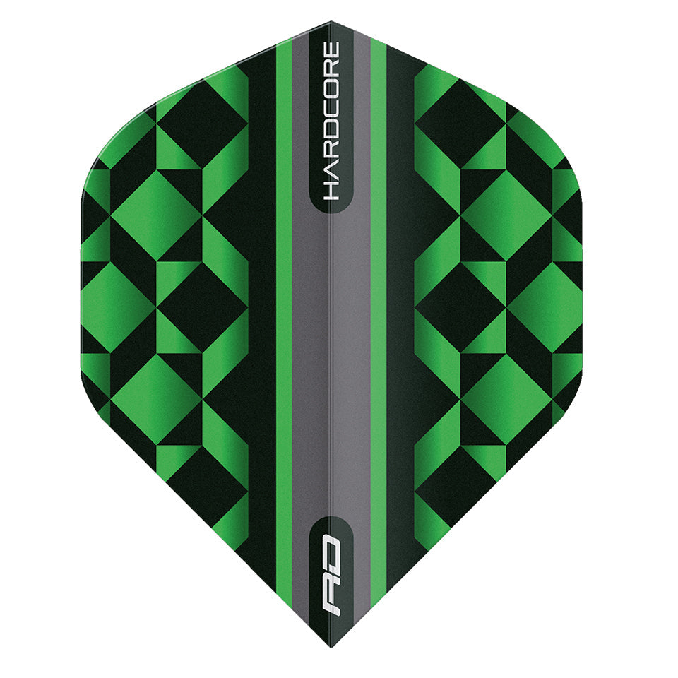 Red Dragon Hardcore Radical Geometric Dart Flights - Standard Green