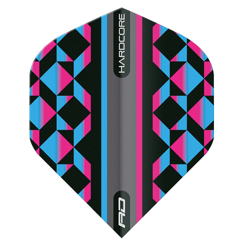 Red Dragon Hardcore Radical Geometric Dart Flights - Standard Pink & Blue Red Dragon Hardcore Radical Geometric Dart Flights - Standard Pink & Blue