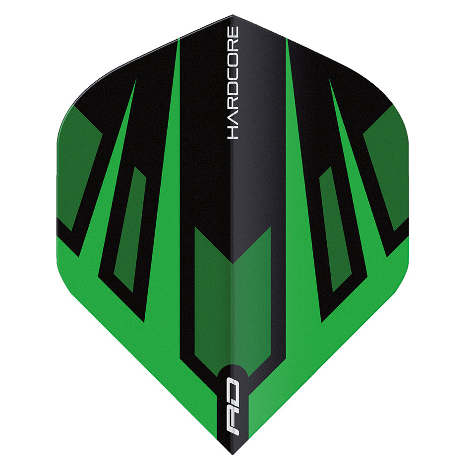 Red Dragon Hardcore Radical Fan Dart Flights - Standard Green
