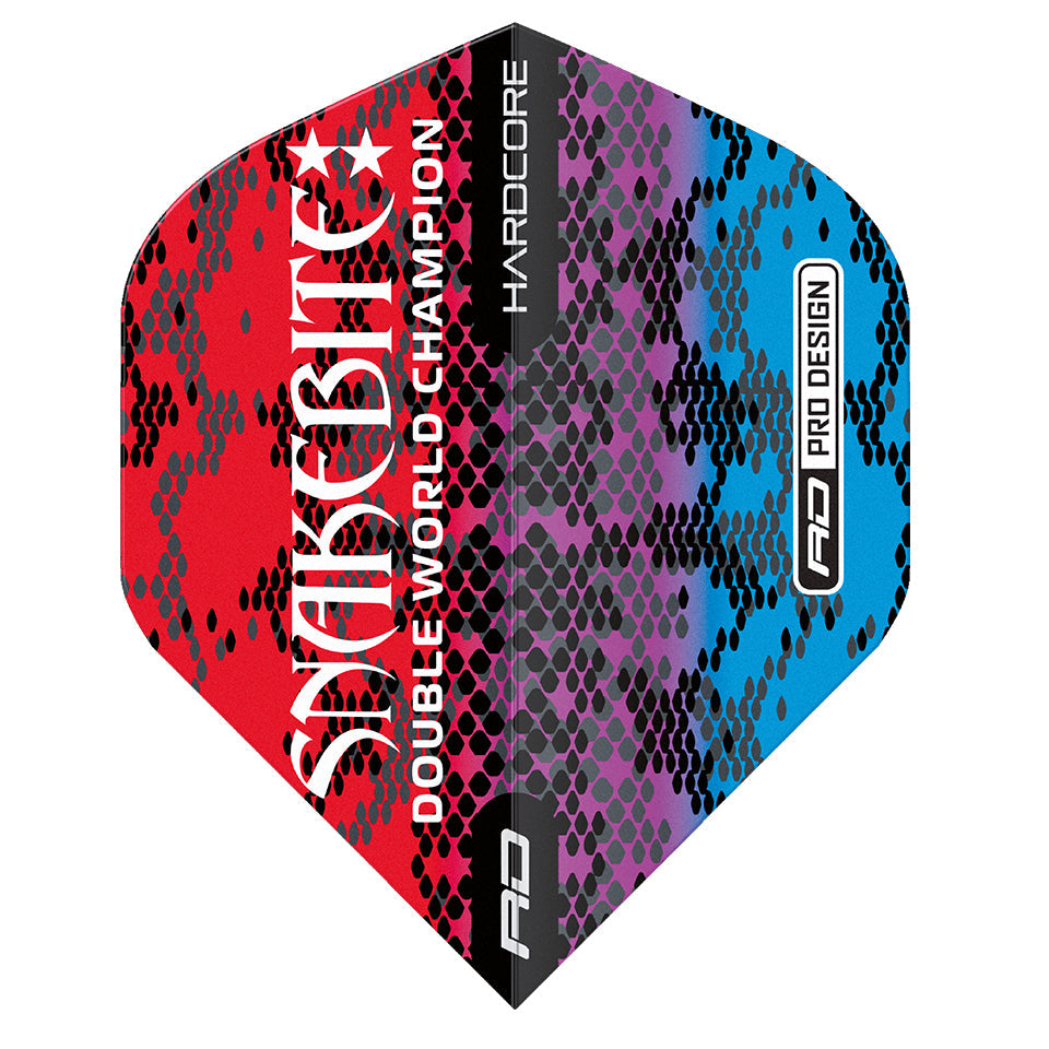 Red Dragon Hardcore Snakebite Snakeskin Dart Flights - Standard Red