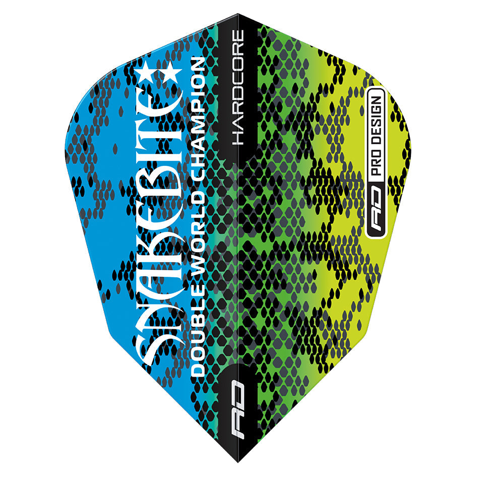 Red Dragon Hardcore Snakebite Snakeskin Dart Flights - V-Standard Blue