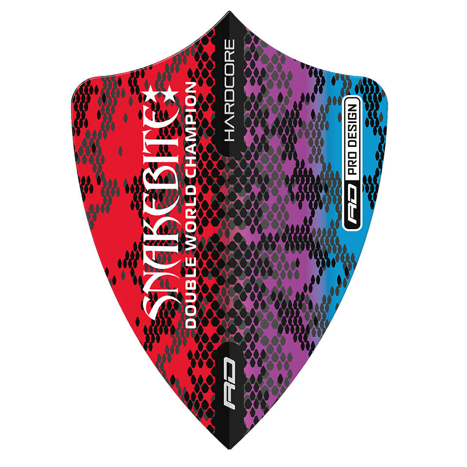 Red Dragon Hardcore Snakebite Snakeskin Dart Flights - Freestyle Red