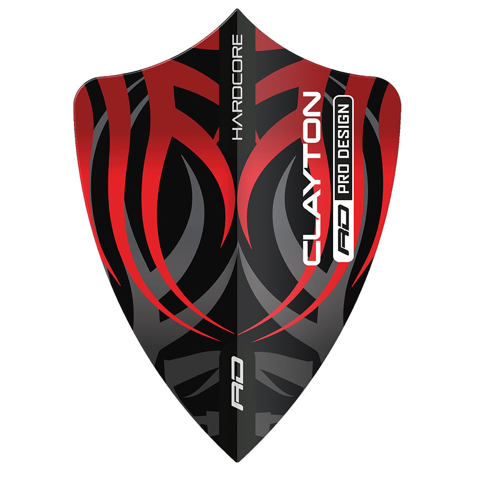 Red Dragon Hardcore Jonny Clayton Tribal Dart Flights - Freestyle Red