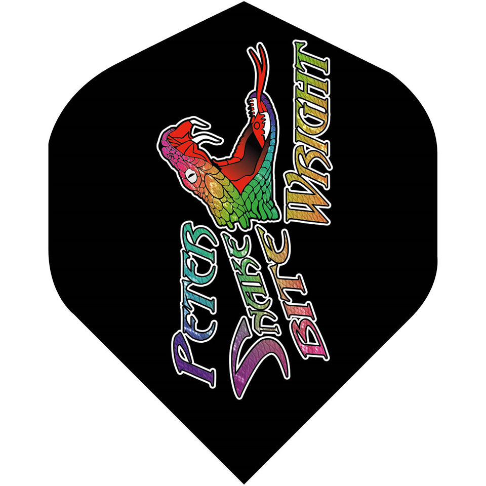Red Dragon Hardcore Peter Wright Dart Flights - Standard Snakebite Black