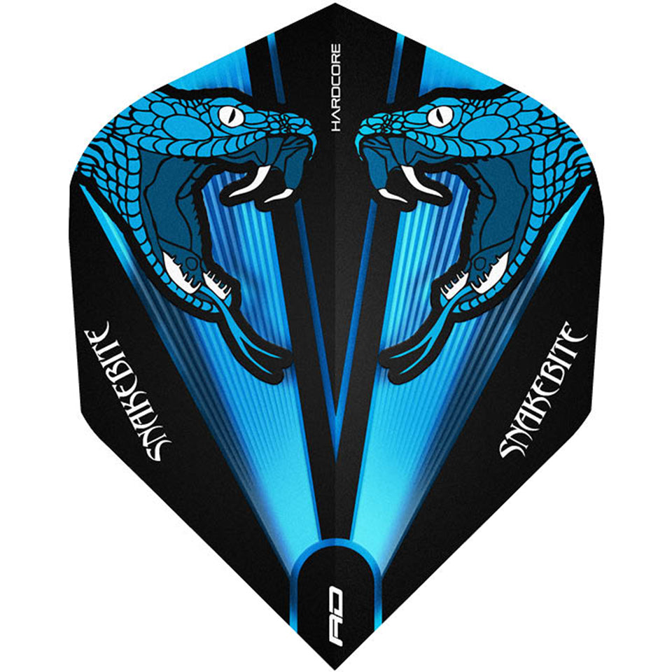 Red Dragon Hardcore Peter Wright Dart Flights - Standard Transparent Blue Snake