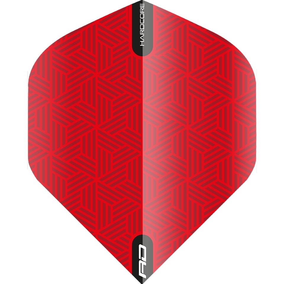 Red Dragon Hardcore Dart Flights - Standard Red Geometric