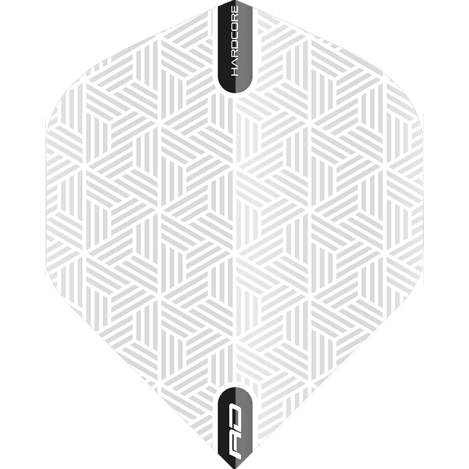 Red Dragon Hardcore Dart Flights - Standard White Geometric
