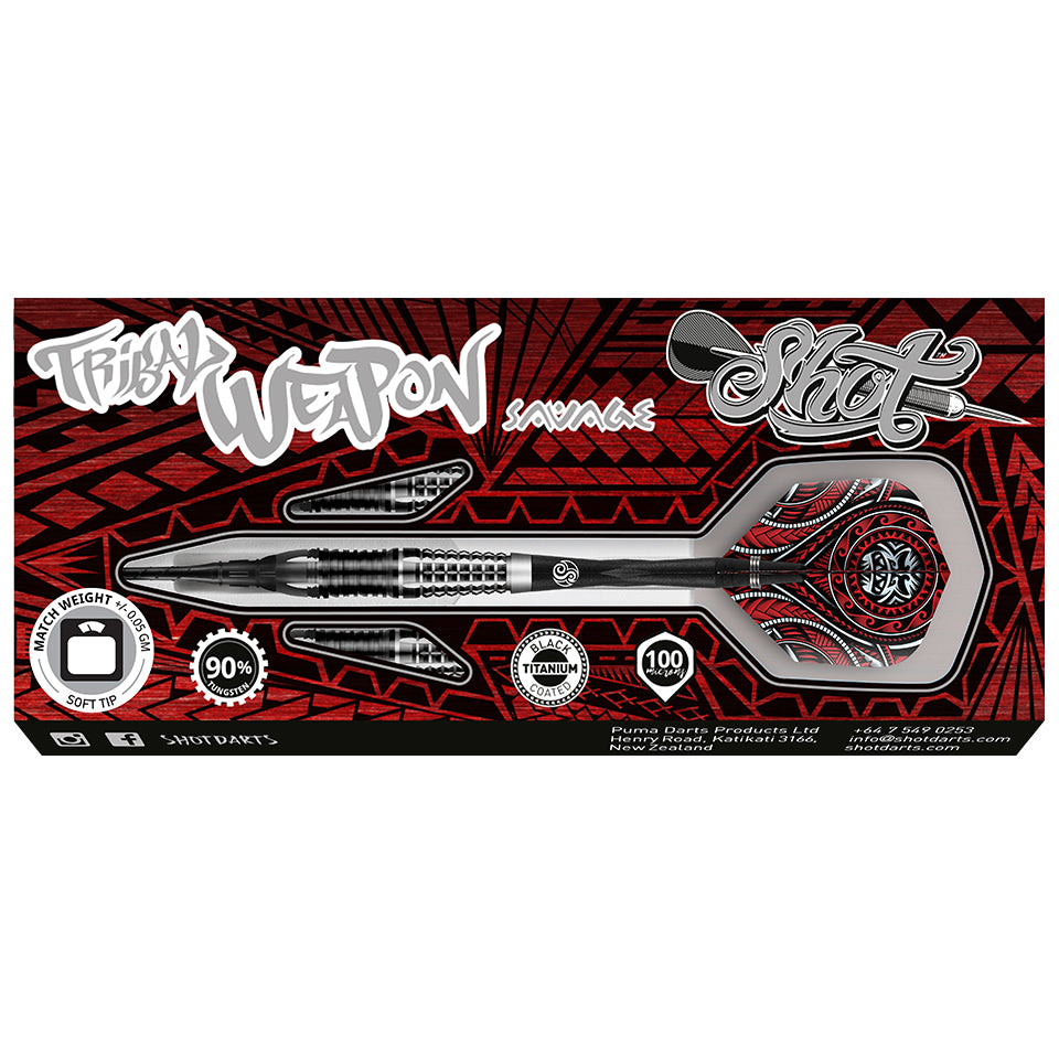 Shot Tribal Weapon Savage Soft Tip Darts - 18gm