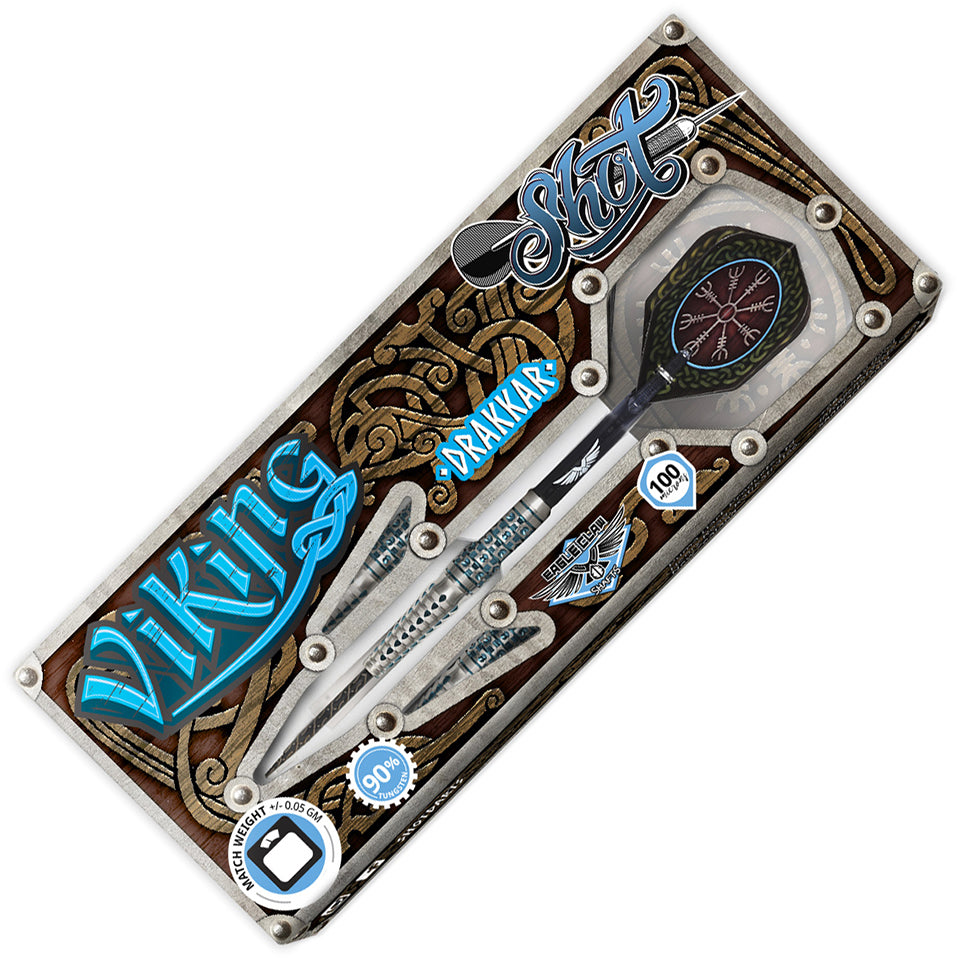 Shot Viking Drakkar Steel Tip Darts - Back Weighted 23gm