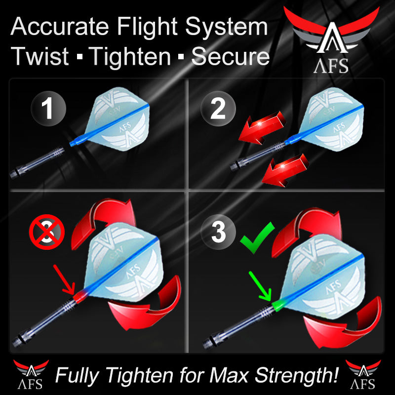 Accurate AFS Dart Flights - Slim Hard Blue