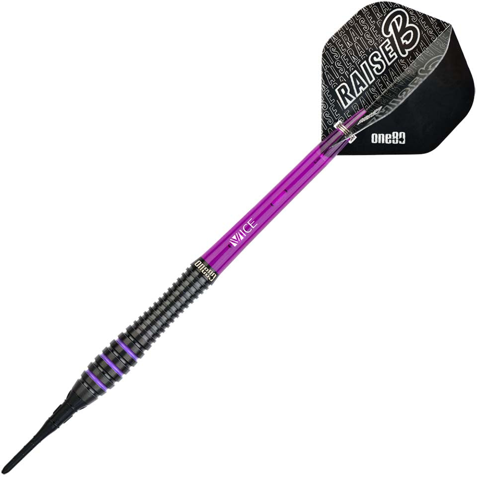 One80 Raise B Soft Tip Darts - 17.5gm Purple