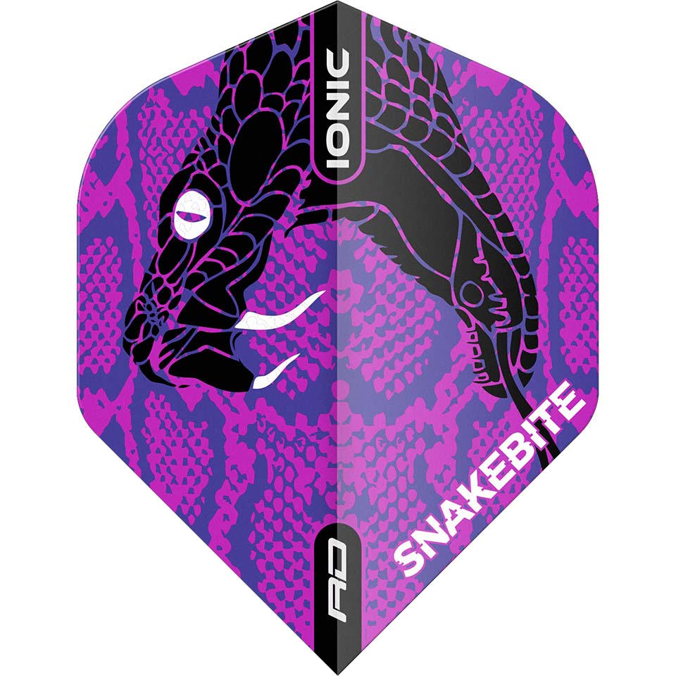 Red Dragon Ionic Snakebite Dart Flights - Purple Standard