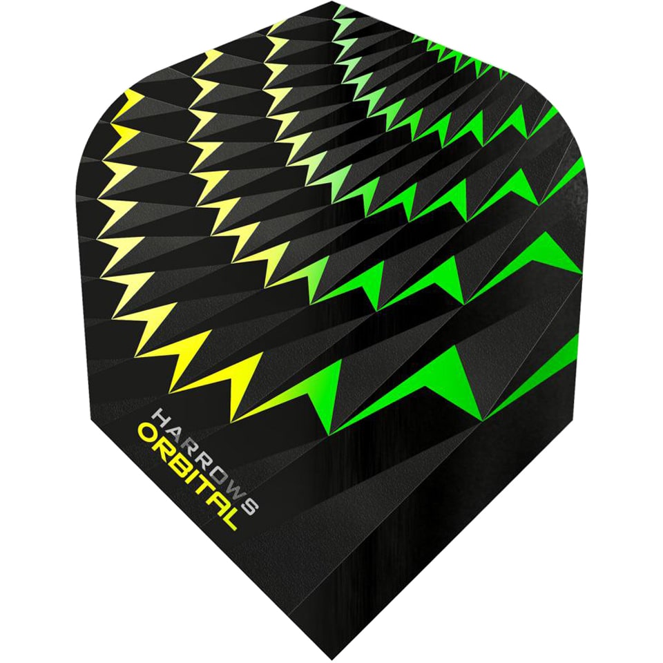 Harrows Orbital Dart Flights - Shape Green & Yellow