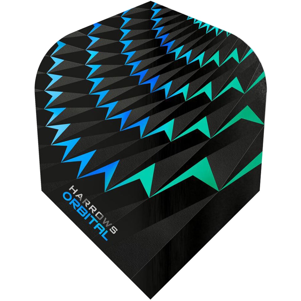 Harrows Orbital Dart Flights - Shape Jade & Blue
