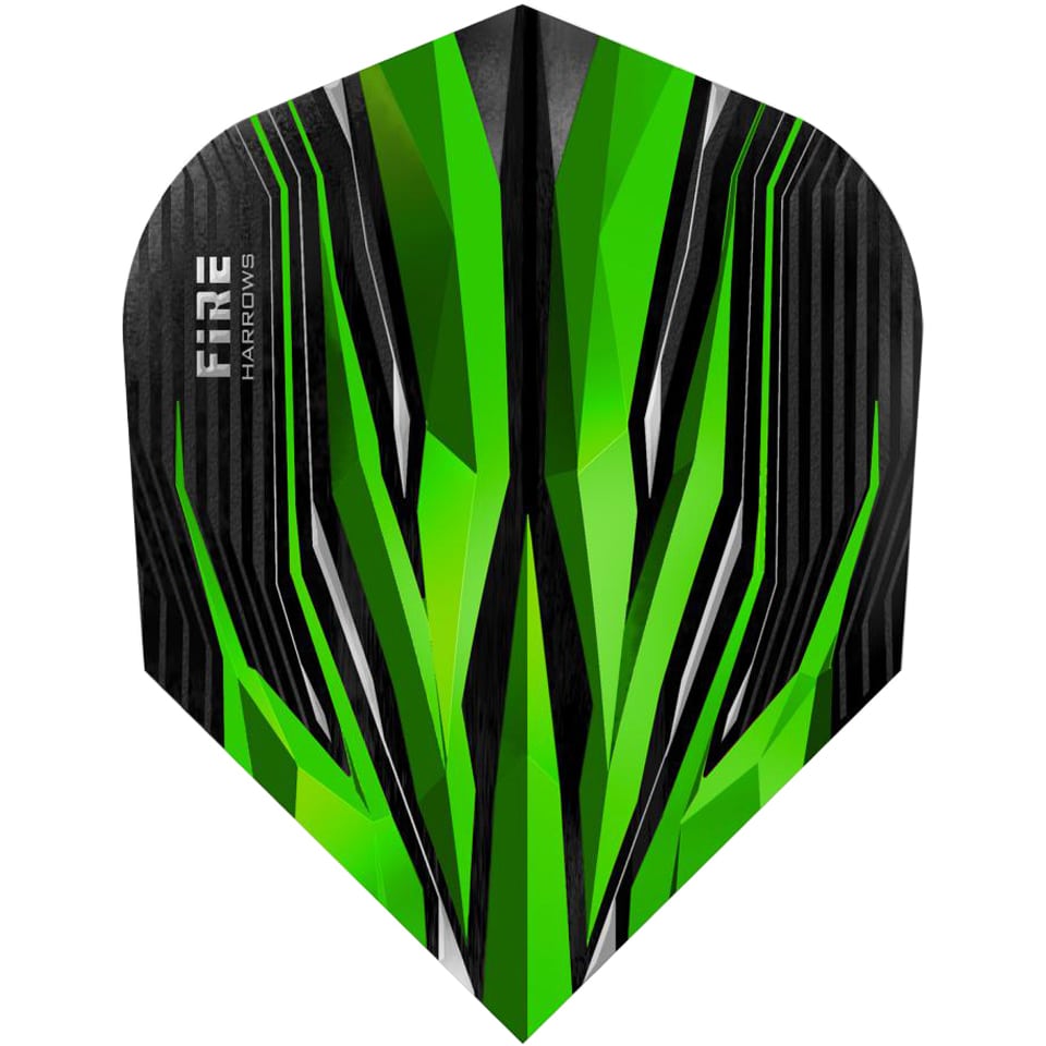Harrows Fire Dart Flights - Shape Green & Black
