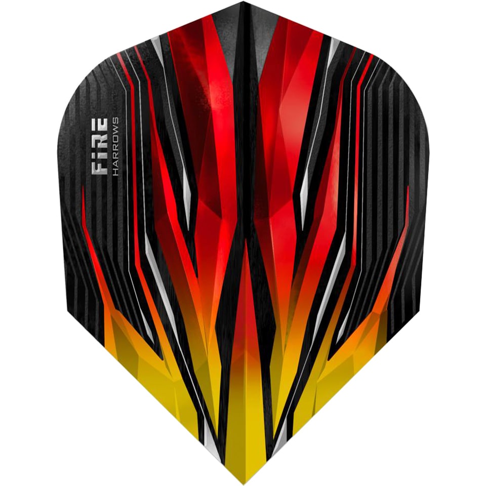 Harrows Fire Dart Flights - Shape Flame & Black