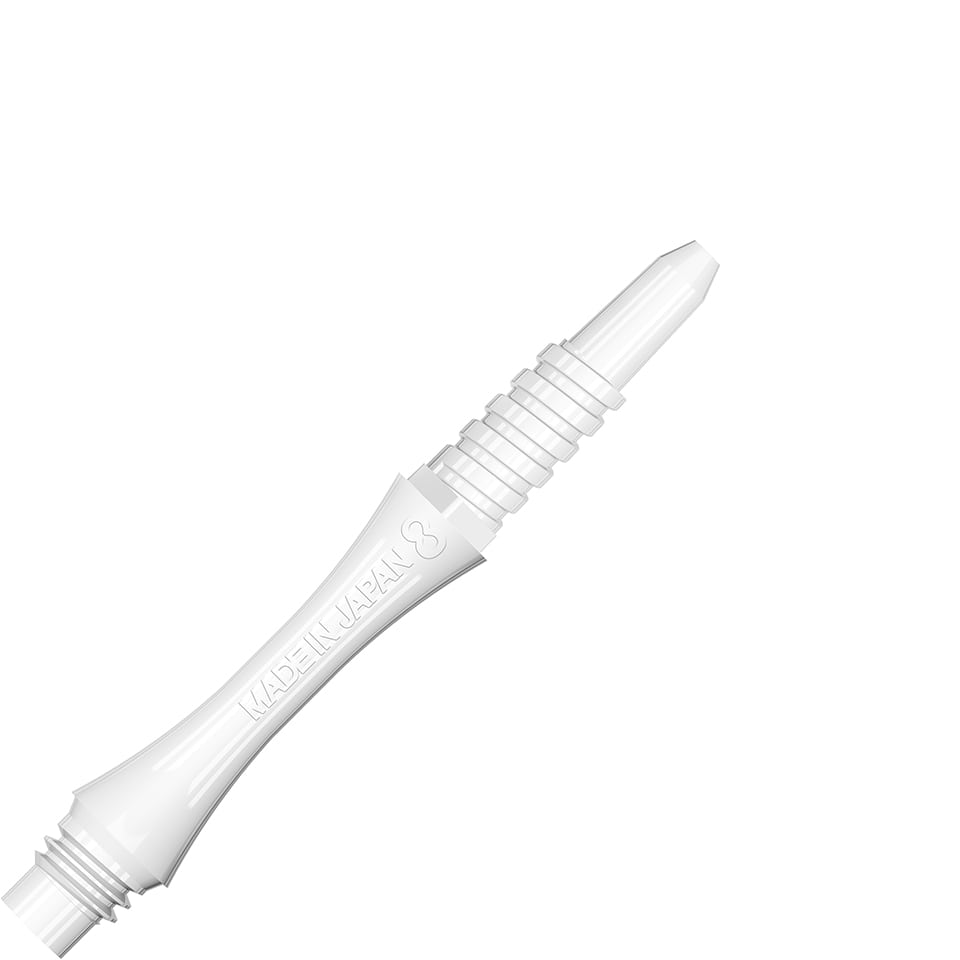 8 Flight Slim Locked Dart Shafts - Short White
